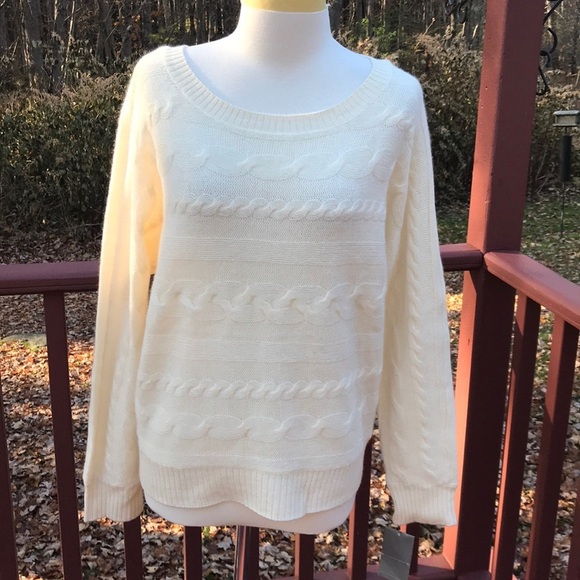 New! Charter club ivory large cashmere sweater